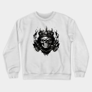 Barbells with Skull with crown Crewneck Sweatshirt